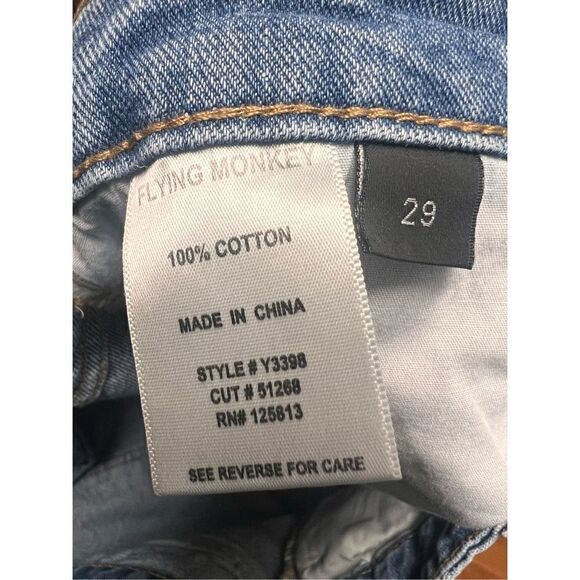 Flying monkey high rise straight raw hem button fly demin distressed jeans 9(29) - Picture 10 of 10